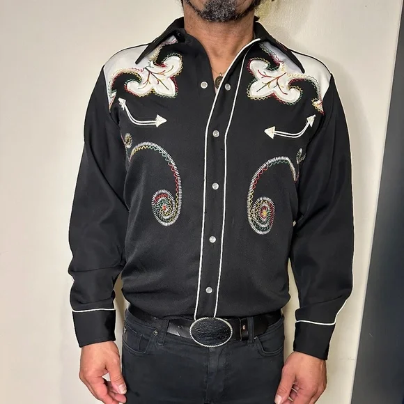 H Bar C | Shirts | Vintage H Bar C Embroidered Western Shirt 